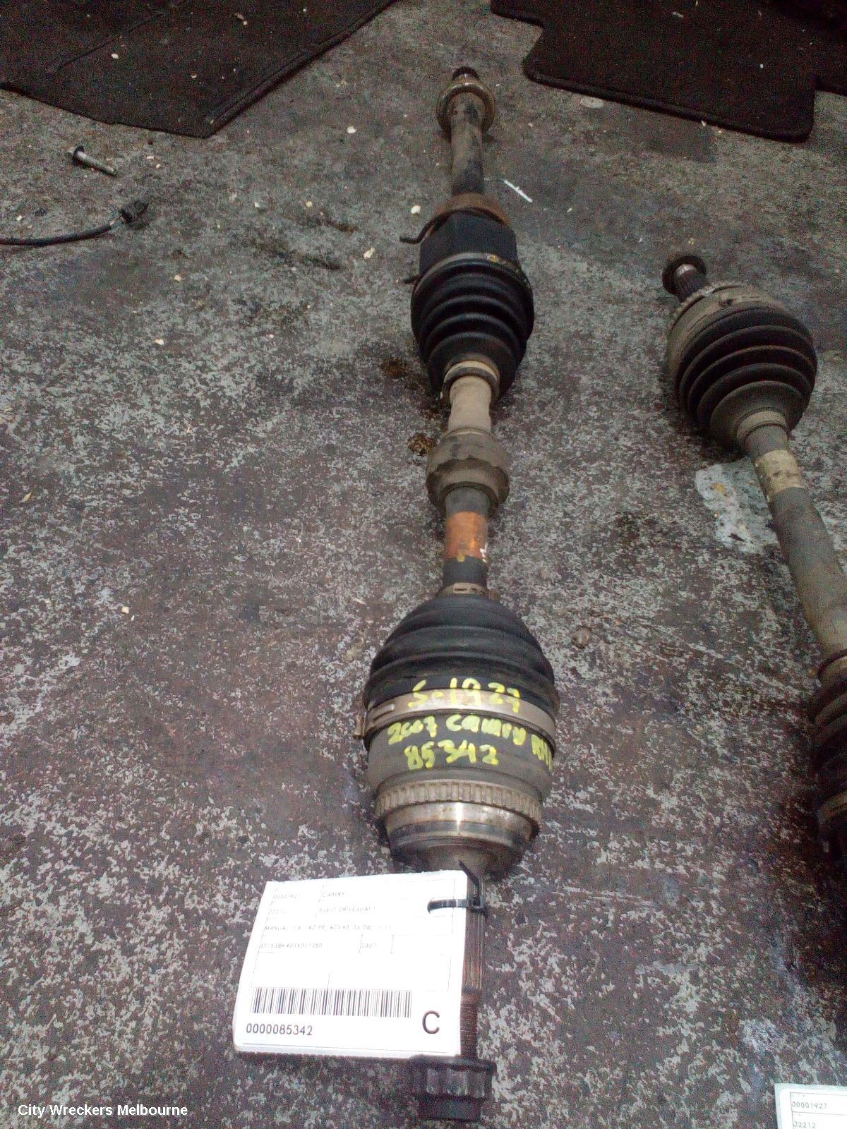 TOYOTA CAMRY RIGHT DRIVESHAFT, MANUAL, 2.4, 2AZ-FE, ACV40, 06/2006 - 11/2011