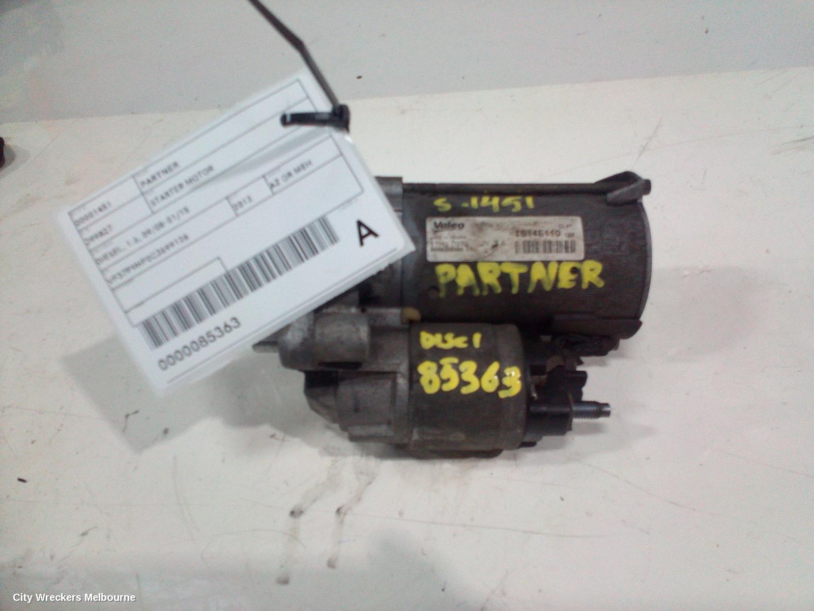PEUGEOT PARTNER STARTER, DIESEL, 1.6, 09/2008 - 01/2015