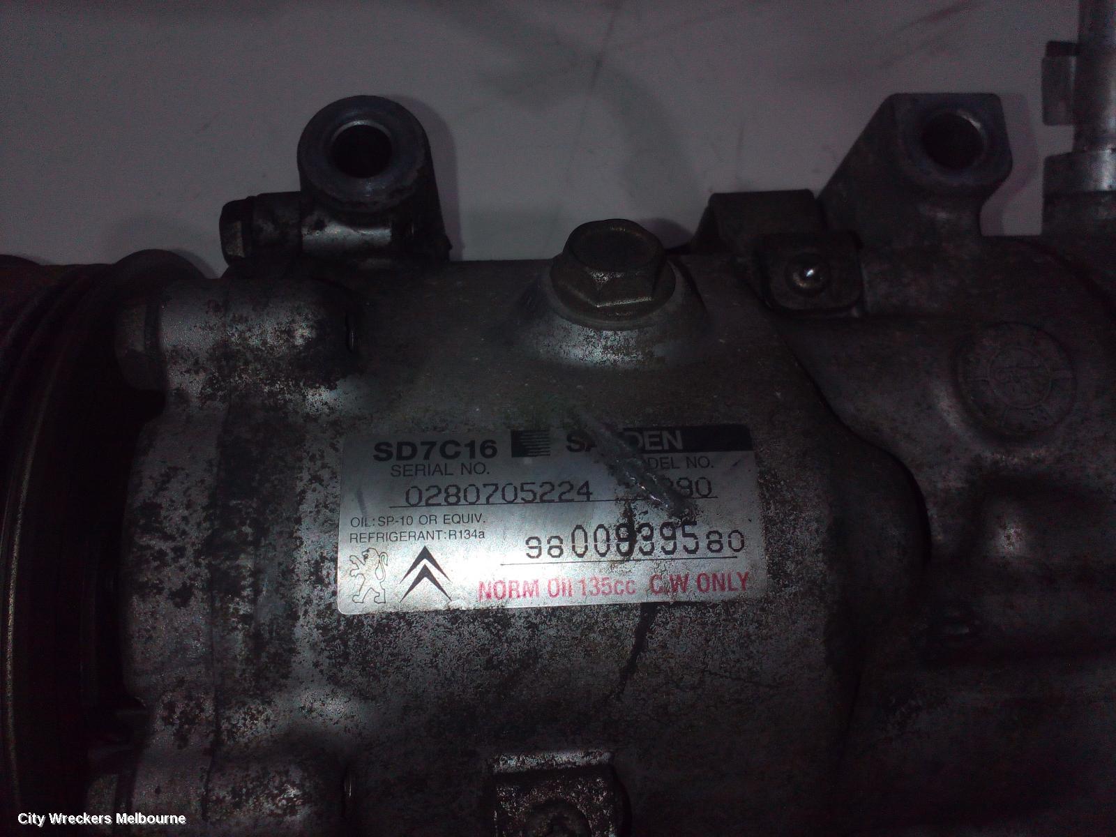 PEUGEOT PARTNER A/C COMPRESSOR, 1.6, 9HF, DIESEL, 09/2008 - 01/2015