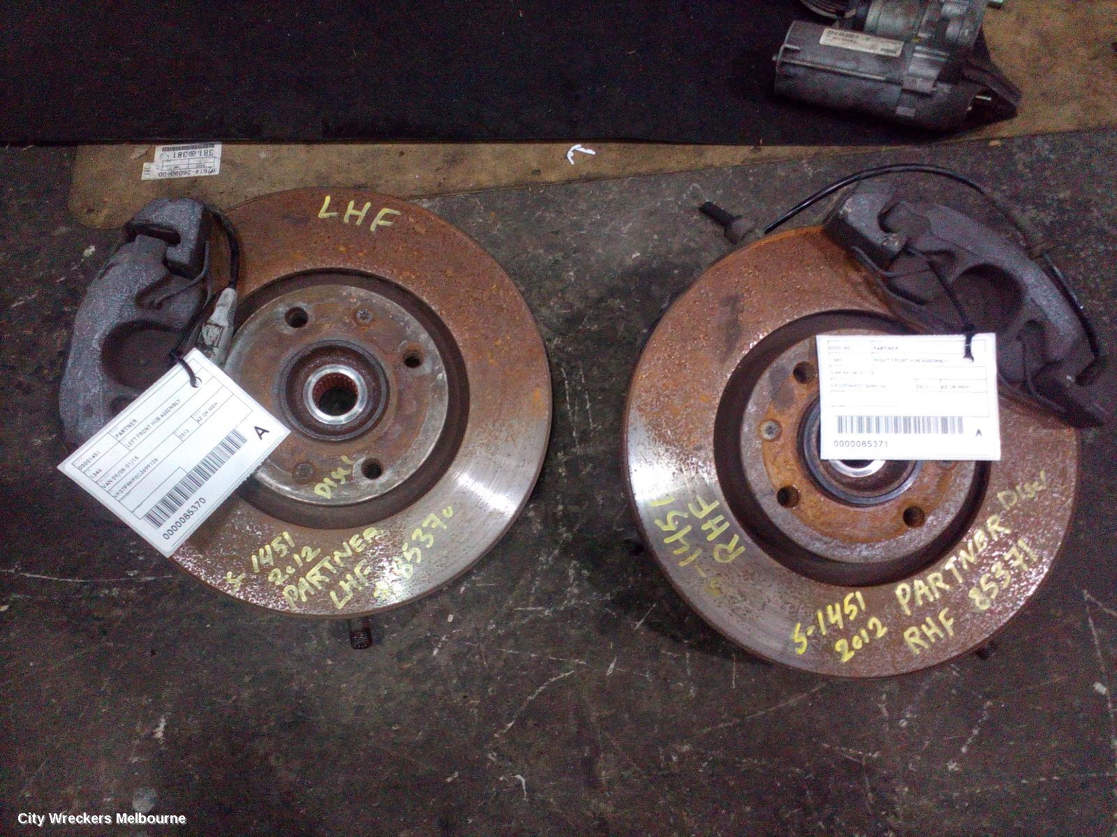 PEUGEOT PARTNER LEFT FRONT HUB ASSEMBLY, VAN 09/2008 - 01/2015