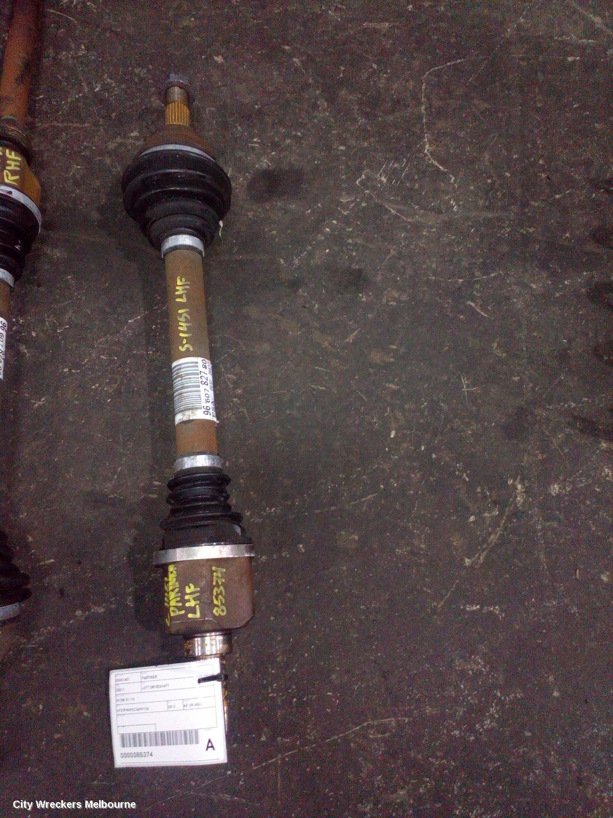 PEUGEOT PARTNER LEFT DRIVESHAFT, 09/2008 - 01/2015