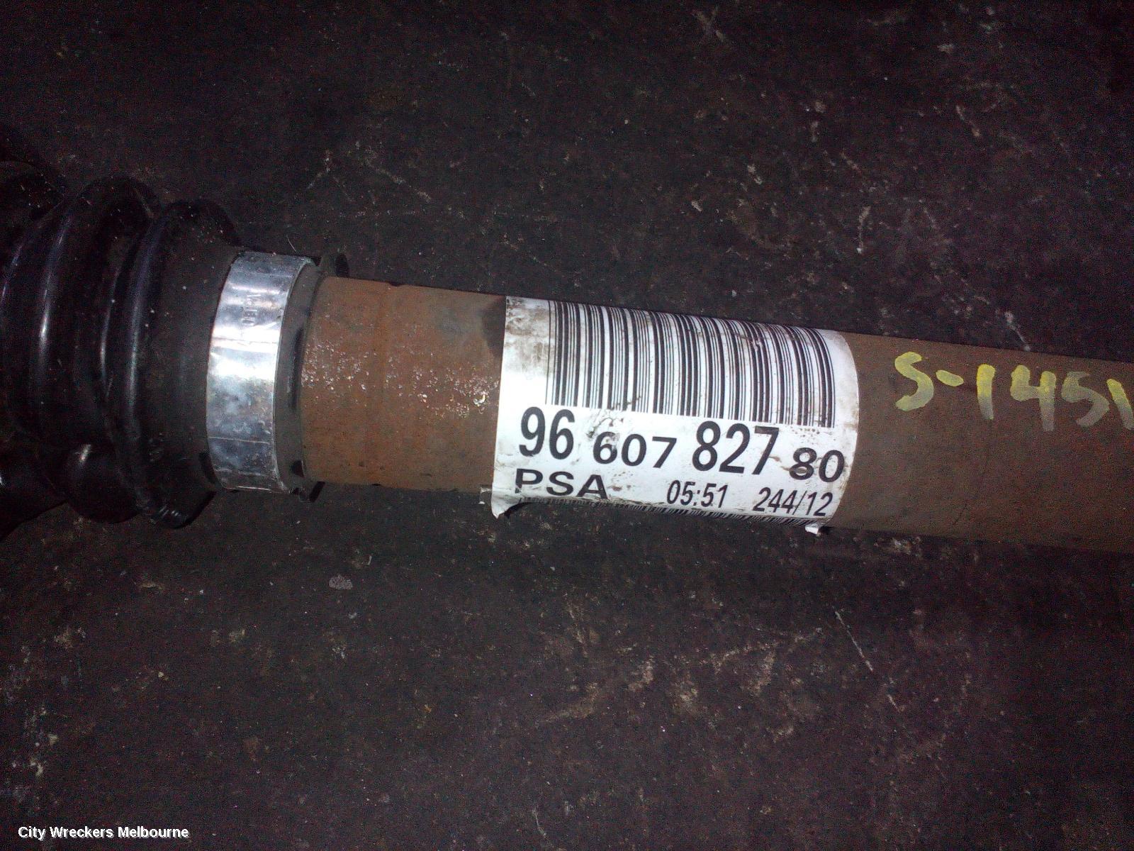 PEUGEOT PARTNER LEFT DRIVESHAFT, 09/2008 - 01/2015