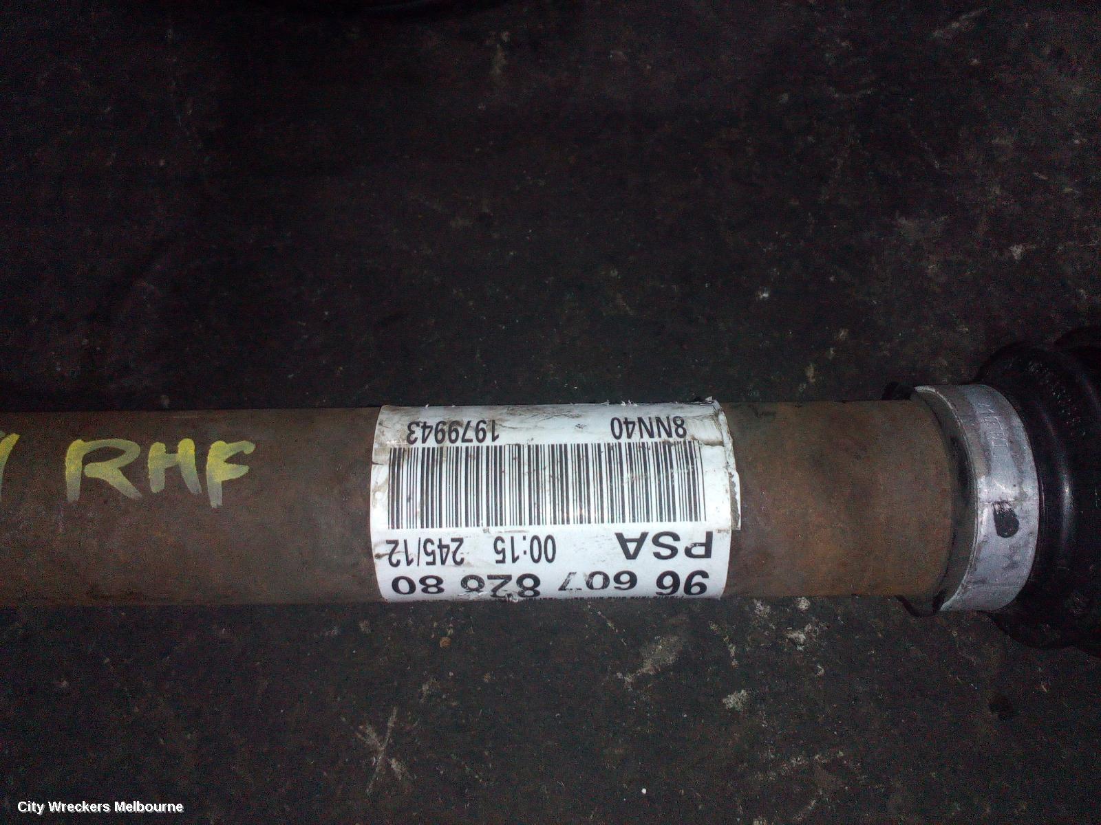PEUGEOT PARTNER RIGHT DRIVESHAFT, 09/2008 - 01/2015