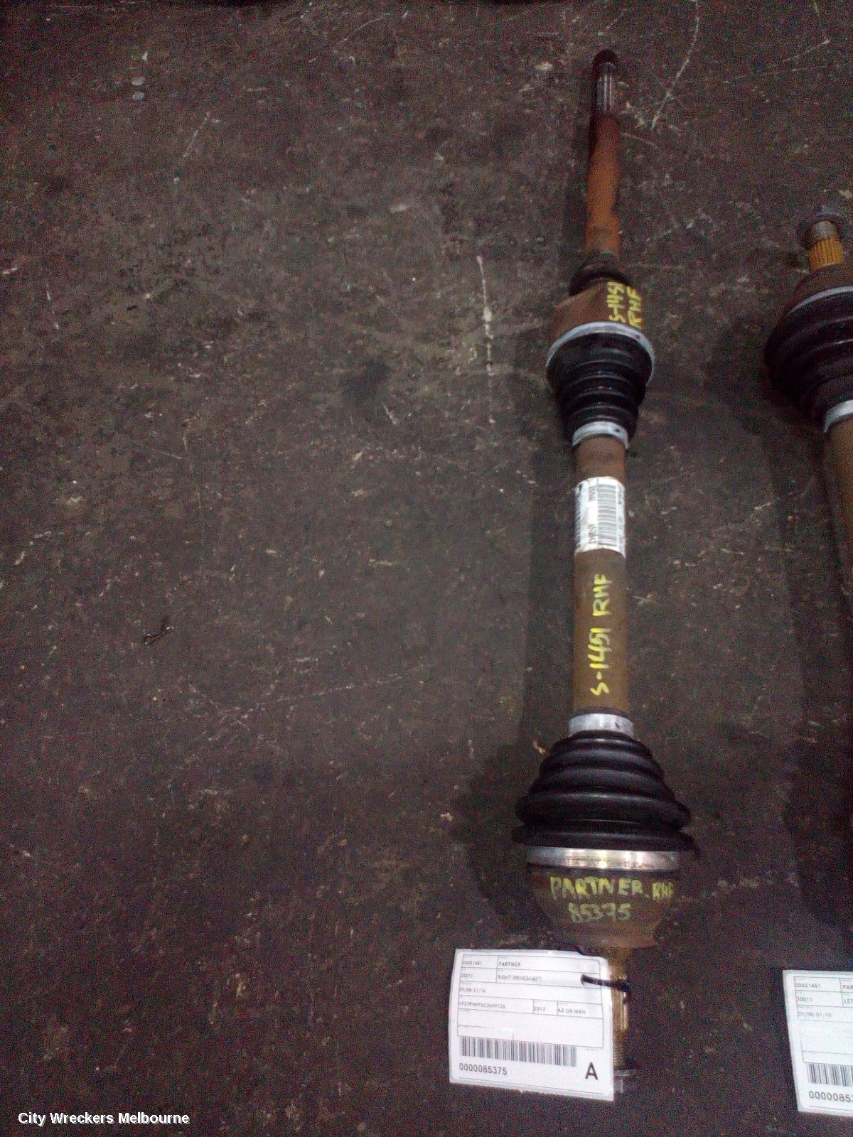 PEUGEOT PARTNER RIGHT DRIVESHAFT, 09/2008 - 01/2015