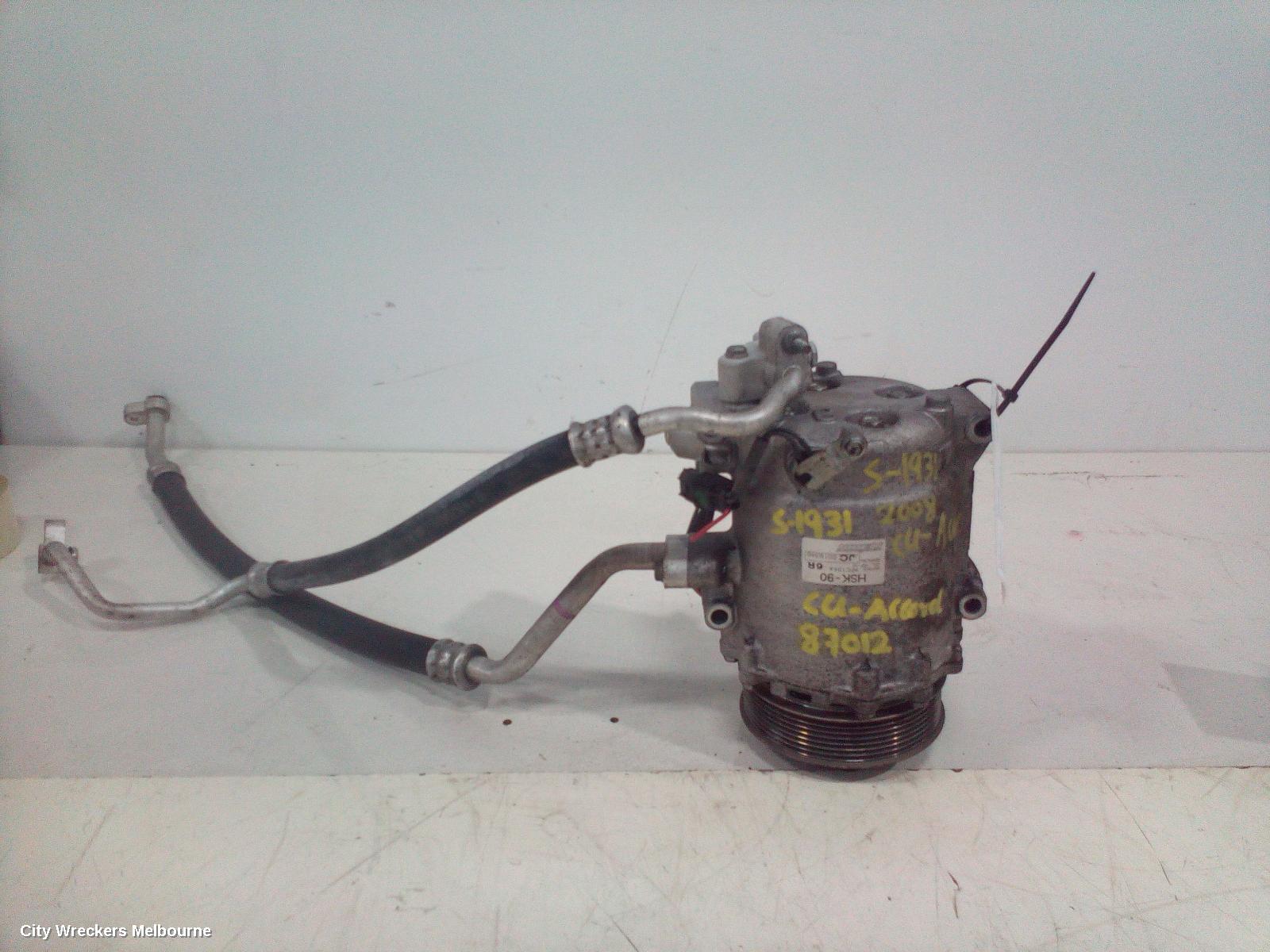 HONDA ACCORD A/C COMPRESSOR, 8TH GEN, EURO (VIN JHMCU), 2.4, 06/2008 - 12/2015
