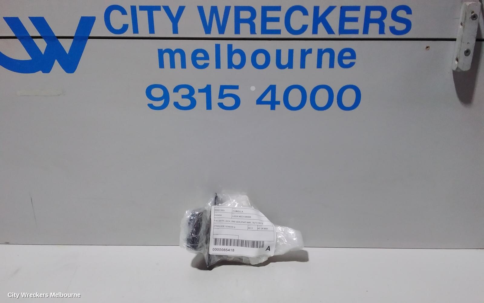 TOYOTA COROLLA DOOR/BOOT/GATE LOCK, TAILGATE LOCK, ZRE182R/ZWE186R, 10/2012 - 06/2018