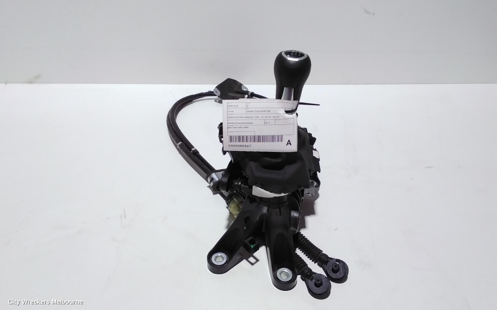 MAZDA 2 GEAR STICK/SHIFTER, GEAR SHIFTER, MANUAL T/M, 1.5, DJ/DL, 09/2014 ONWARDS