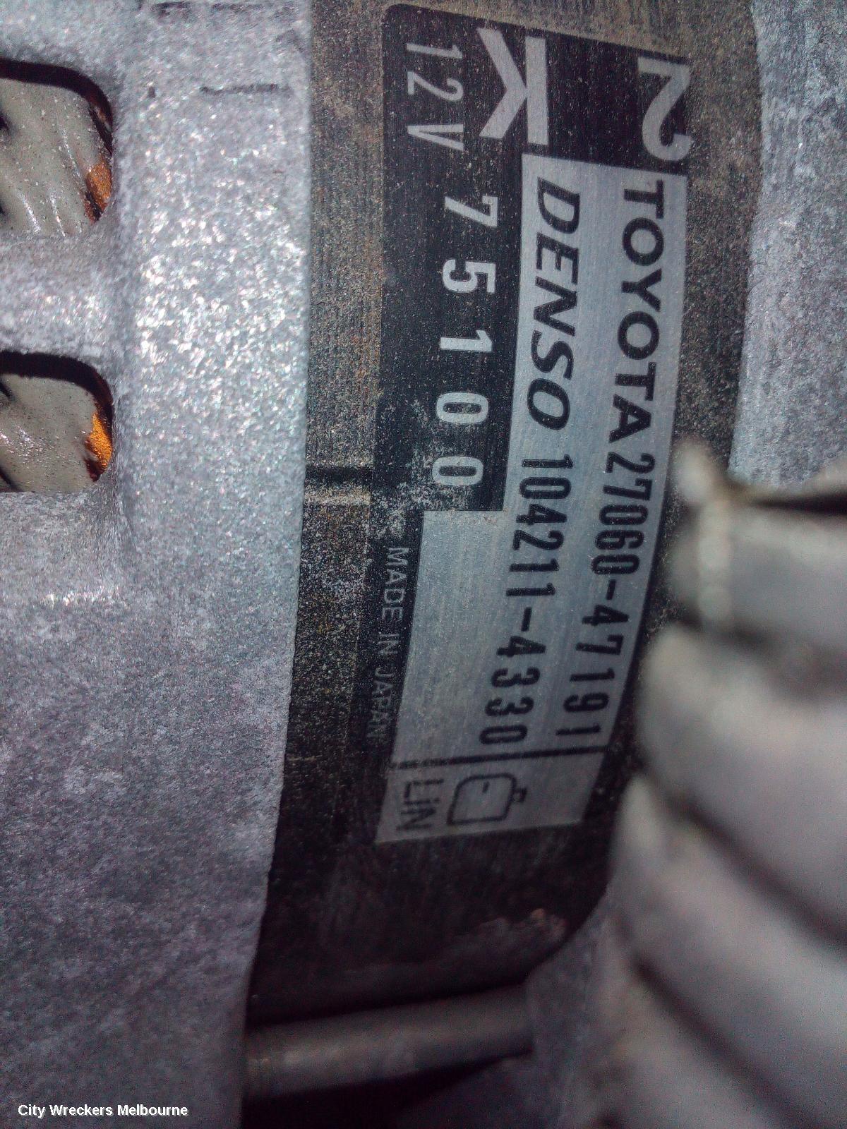 TOYOTA C-HR ALTERNATOR, PETROL, 1.2, TURBO, GEN 1, 12/2016 ONWARDS