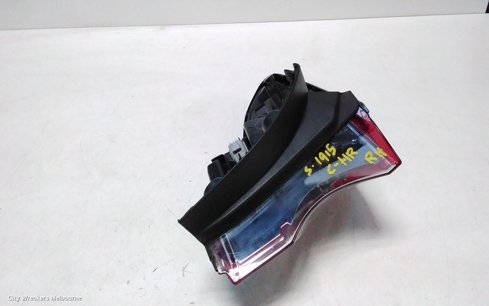 TOYOTA C-HR RIGHT TAILLIGHT, GEN 1, LED TYPE, GREY TYPE SURROUND, 12/2016 - 09/2019