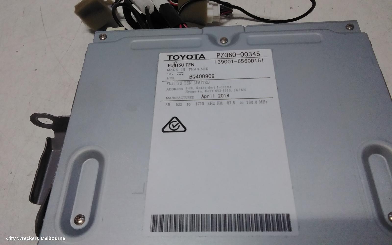 TOYOTA C-HR RADIO/CD/DVD/SAT/TV, TOUCH DISPLAY UNIT, GEN 1, 12/2016 - 09/2019