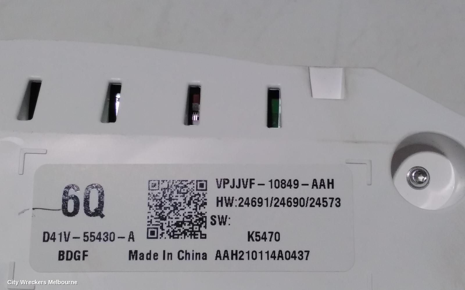 MAZDA 3 INSTRUMENT CLUSTER, INSTRUMENT CLUSTER, PETROL, AUTO T/M, BP, 03/2019 - 09/2021