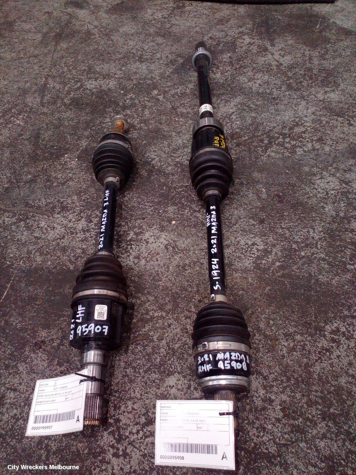 MAZDA 3 RIGHT DRIVESHAFT, FRONT, AUTO T/M, PETROL, 2.0, BP, 03/2019 ONWARDS
