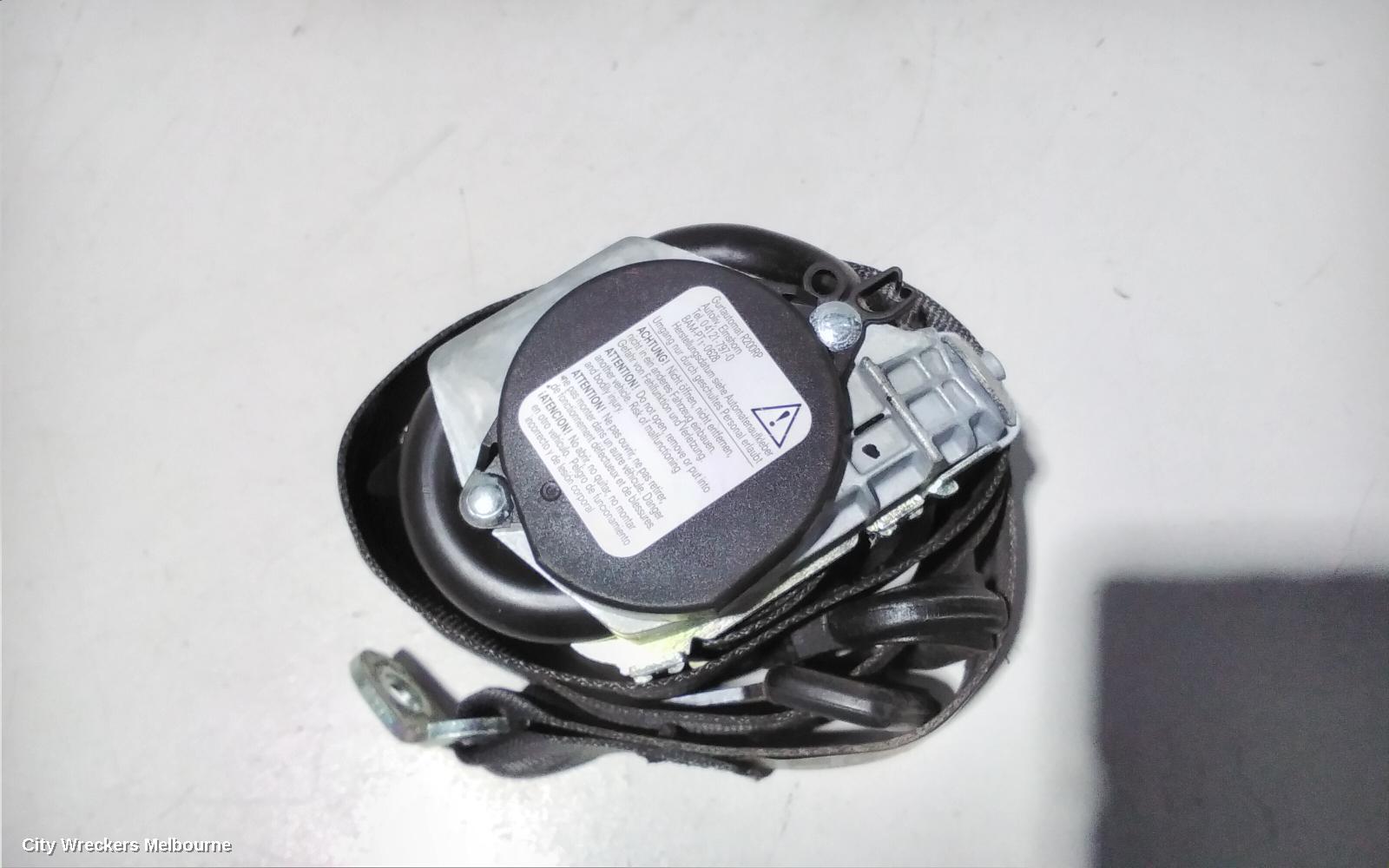 SKODA OCTAVIA SEATBELT/STALK, RH FRONT, SEAT BELT ONLY, LIFTBACK SEDAN/WAGON, 1Z, 01/2004 - 10/2013