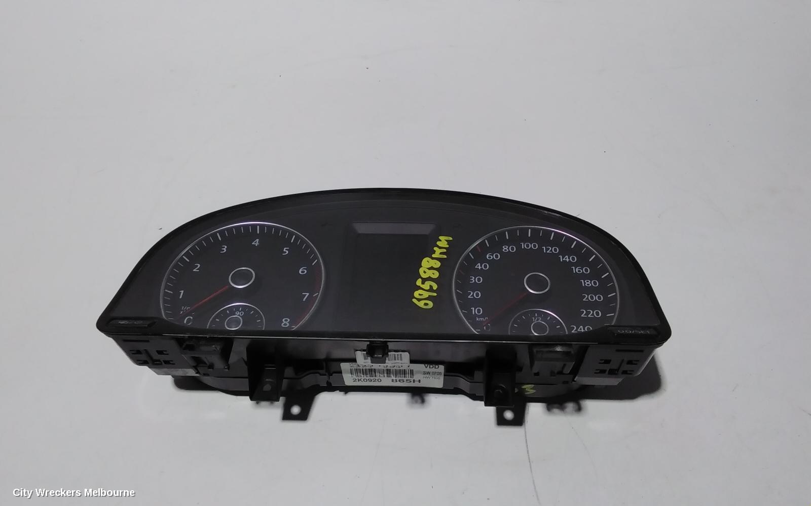 VOLKSWAGEN CADDY INSTRUMENT CLUSTER, P/N 2K0920865X, 2K, 08/2010 - 06/2015