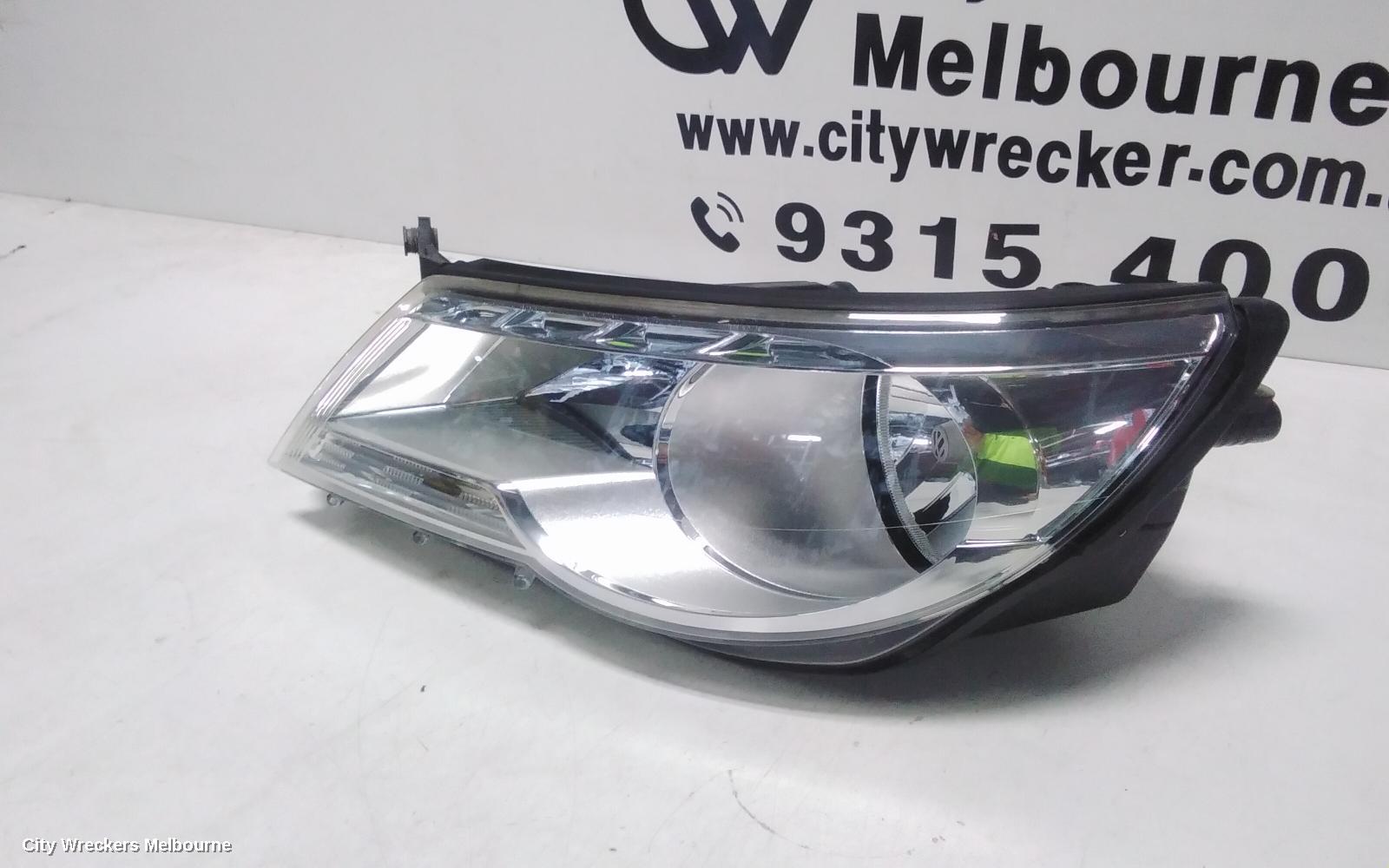 VOLKSWAGEN TIGUAN LEFT HEADLAMP, 5N, HALOGEN TYPE, 05/2008 - 06/2011