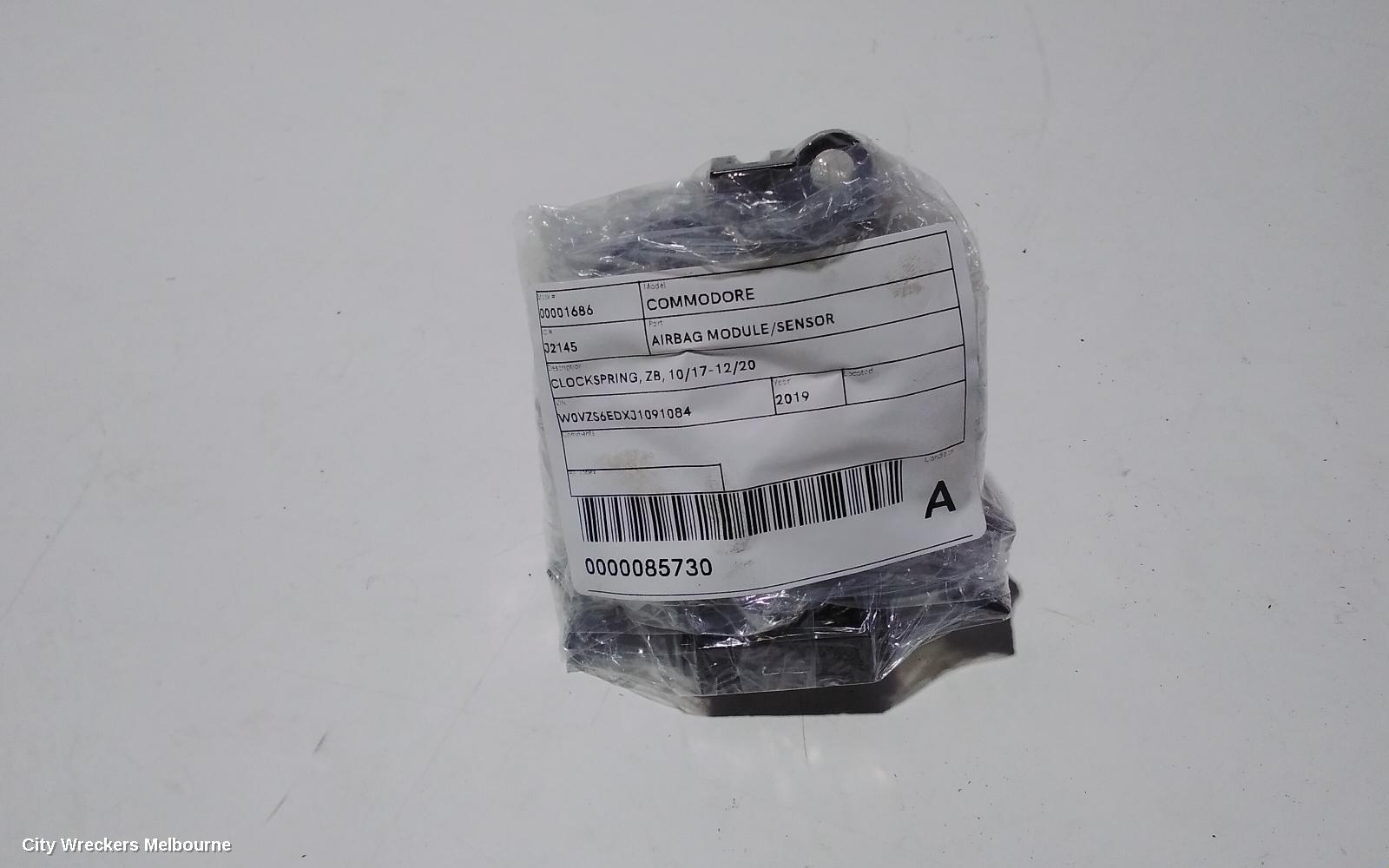 HOLDEN COMMODORE AIRBAG MODULE/SENSOR, CLOCKSPRING, ZB, 10/2017 - 12/2020