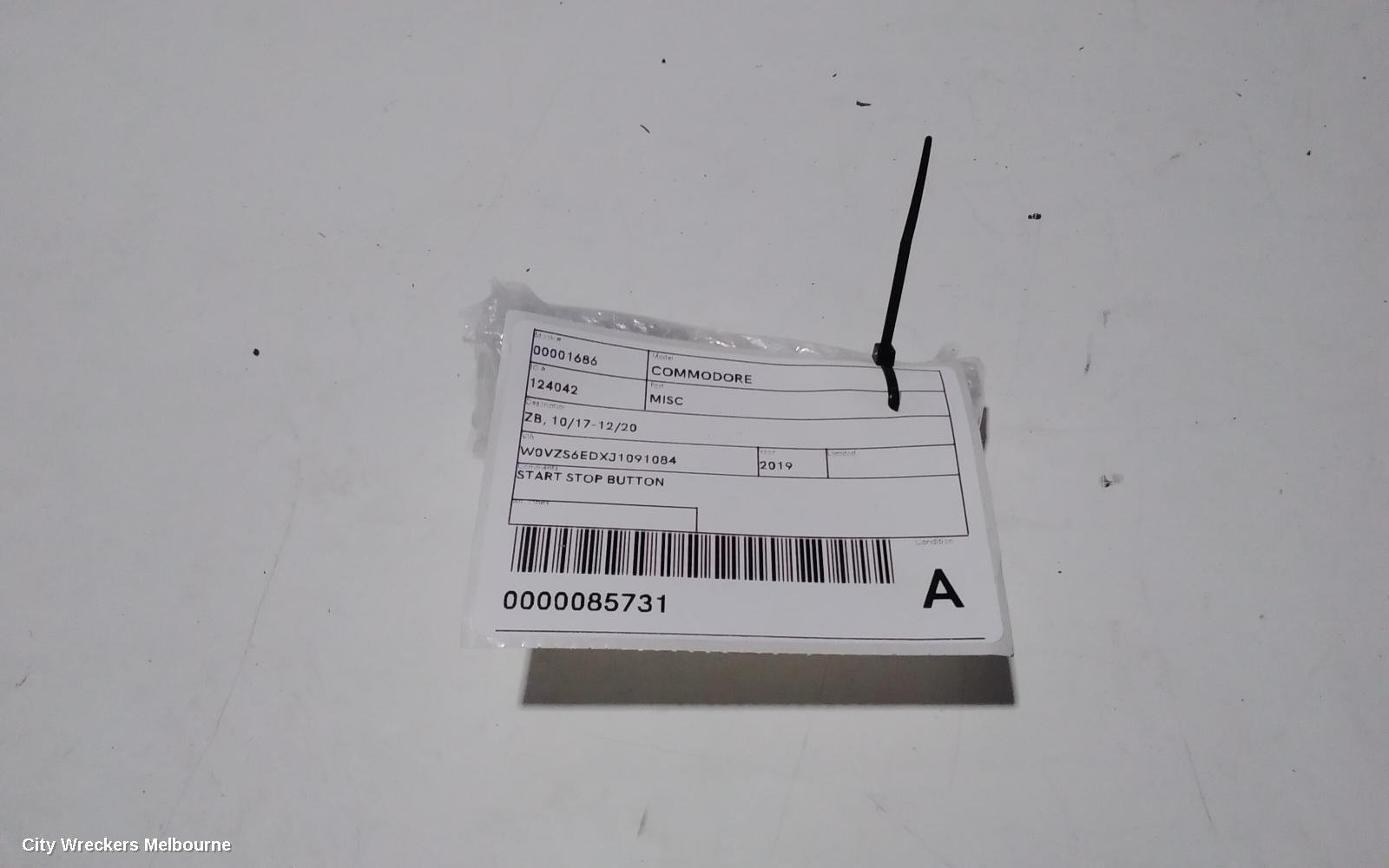 HOLDEN COMMODORE, ZB, 10/2017 - 12/2020, START STOP BUTTON: 85731