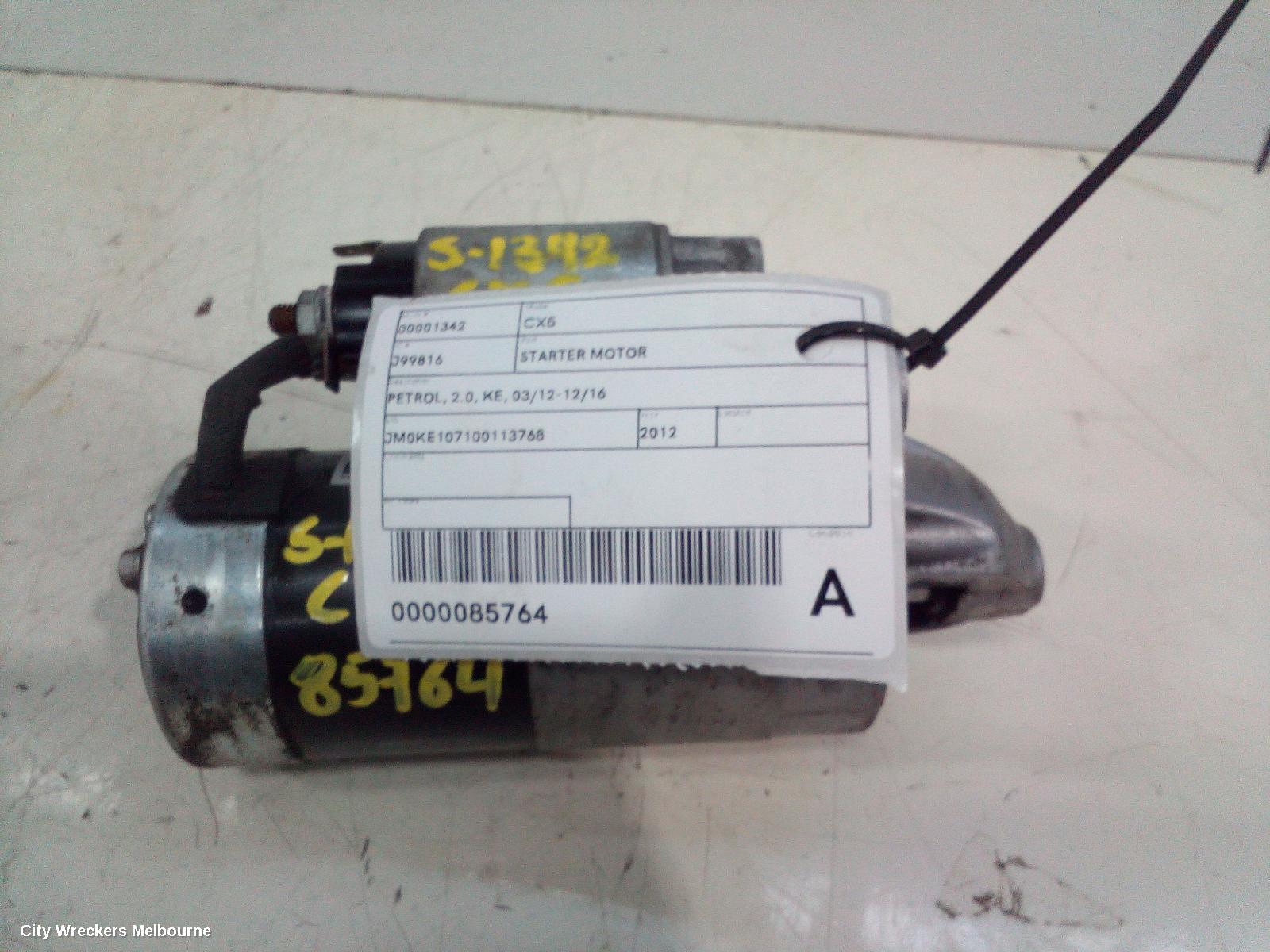 MAZDA CX5 STARTER, PETROL, 2.0/2.5, KE, 03/2012 - 12/2016