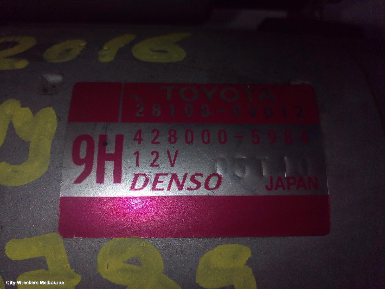 TOYOTA CAMRY STARTER, PETROL, 2.5, 2AR-FE, ASV50, 12/2011 - 10/2017
