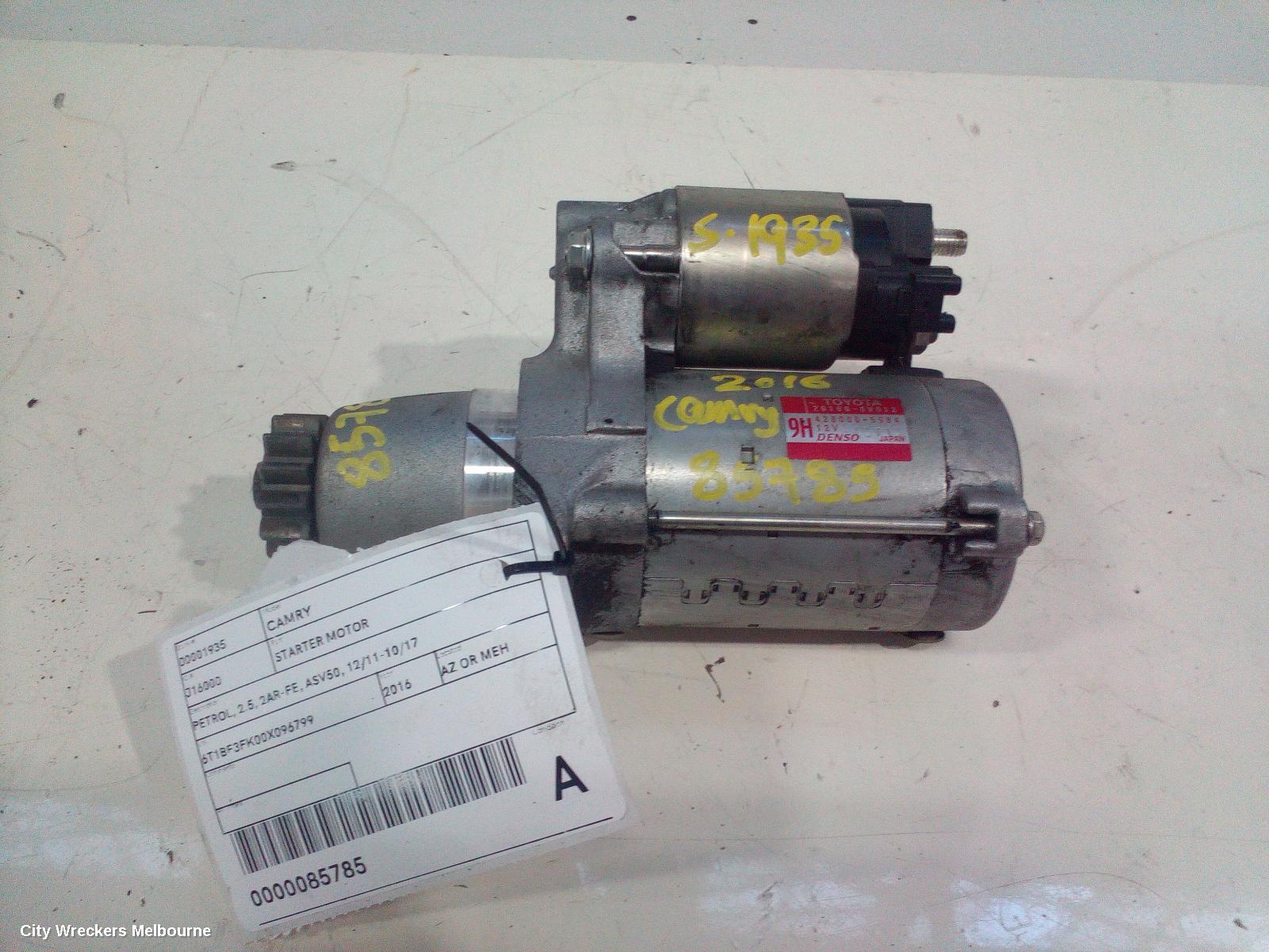 TOYOTA CAMRY STARTER, PETROL, 2.5, 2AR-FE, ASV50, 12/2011 - 10/2017