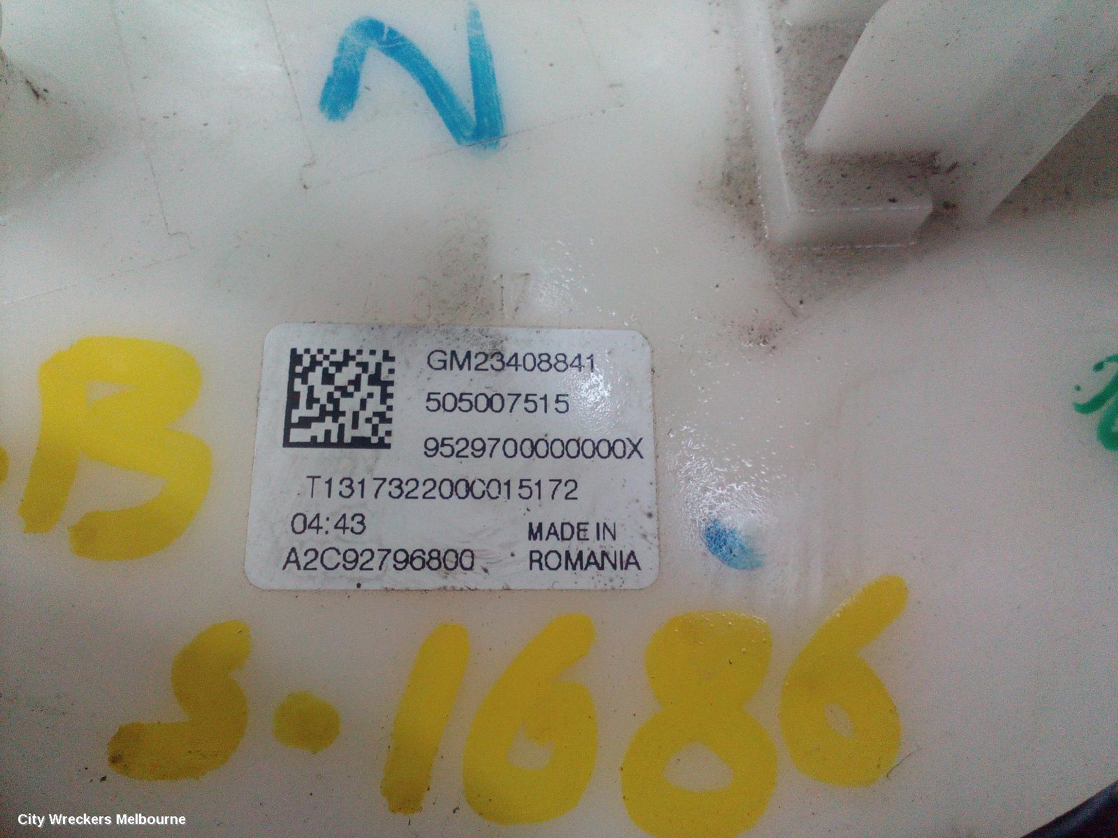 HOLDEN COMMODORE FUEL PUMP, ZB, 10/2017 - 12/2020