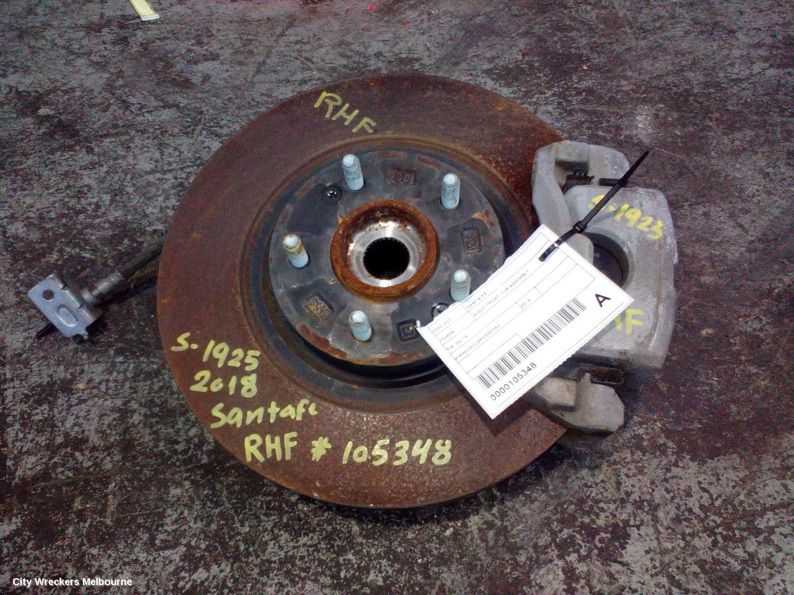 HYUNDAI SANTA FE RIGHT FRONT HUB ASSEMBLY, TM, 03/2018 - 10/2023