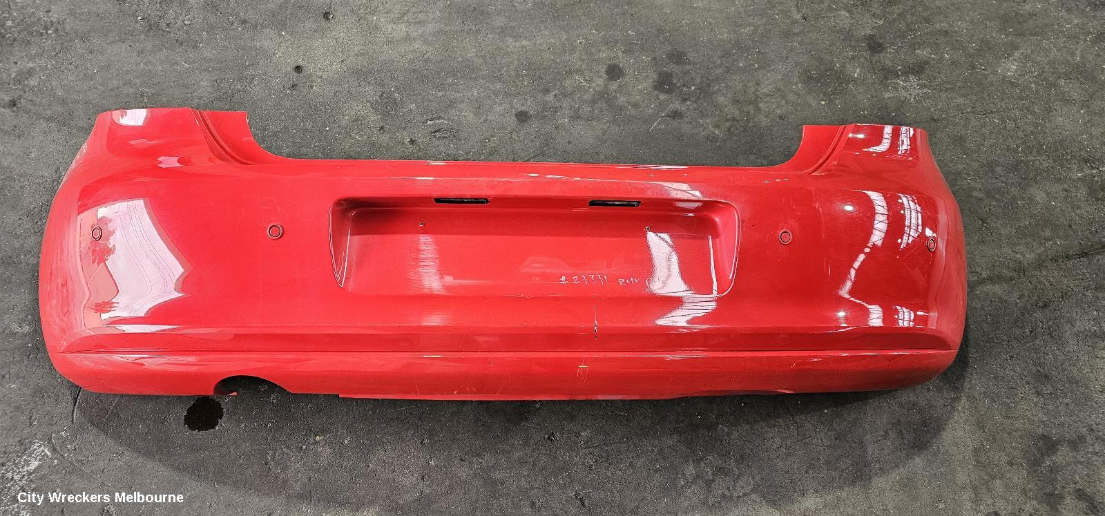 VOLKSWAGEN POLO REAR BUMPER, 6R, COMFORTLINE/TRENDLINE, W/ PARK SENSOR TYPE, 05/2010 - 05/2014