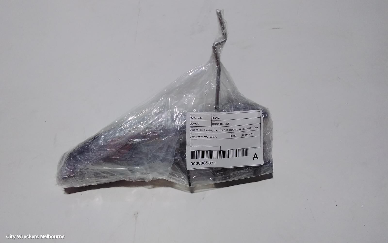 TOYOTA RAV4 DOOR HANDLE, OUTER, LH FRONT, GX, COLOUR CODED, XA40, 12/2012 - 11/2018