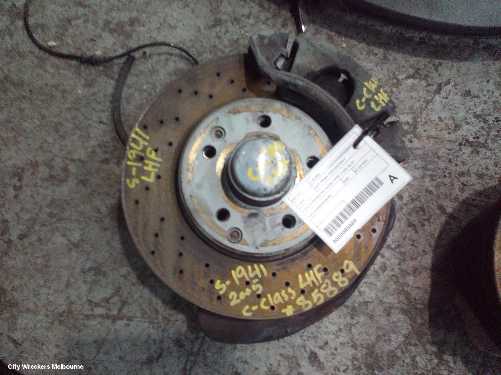 MERCEDES C CLASS LEFT FRONT HUB ASSEMBLY, W203, STANDARD SOLID DISC TYPE, 11/2000 - 06/2007
