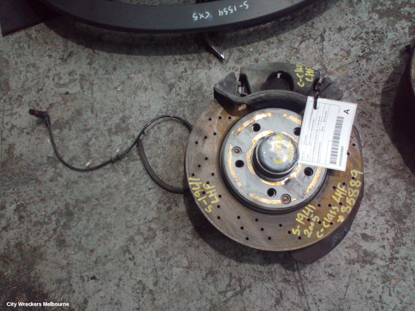 MERCEDES C CLASS LEFT FRONT HUB ASSEMBLY, W203, STANDARD SOLID DISC TYPE, 11/2000 - 06/2007