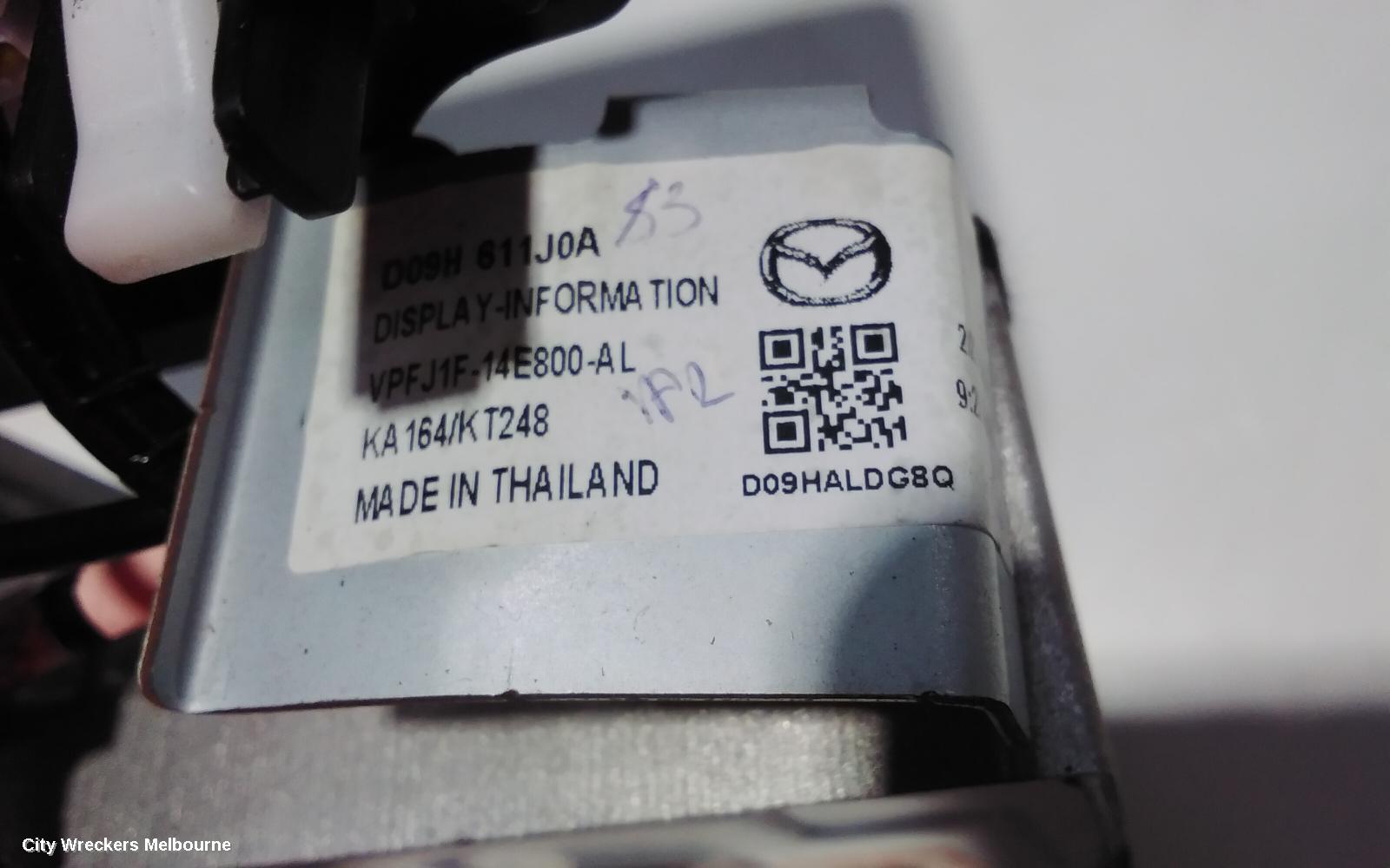 MAZDA CX3 RADIO/CD/DVD/SAT/TV, DISPLAY UNIT, DK, 03/2015 ONWARDS