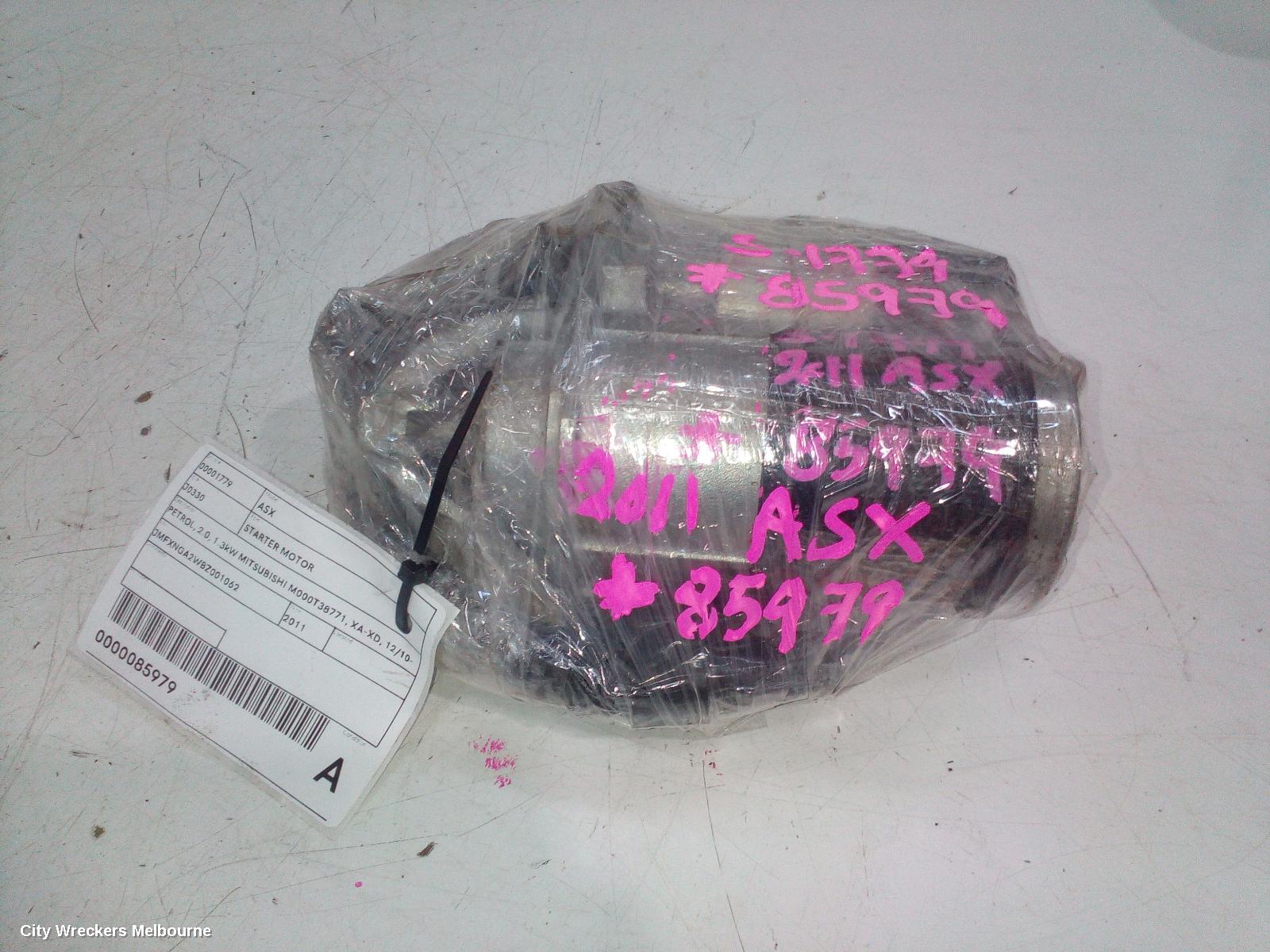 MITSUBISHI ASX STARTER, PETROL, 2.0, 1.3KW MITSUBISHI M000T38771, XA-XD, 12/2010 ONWARDS