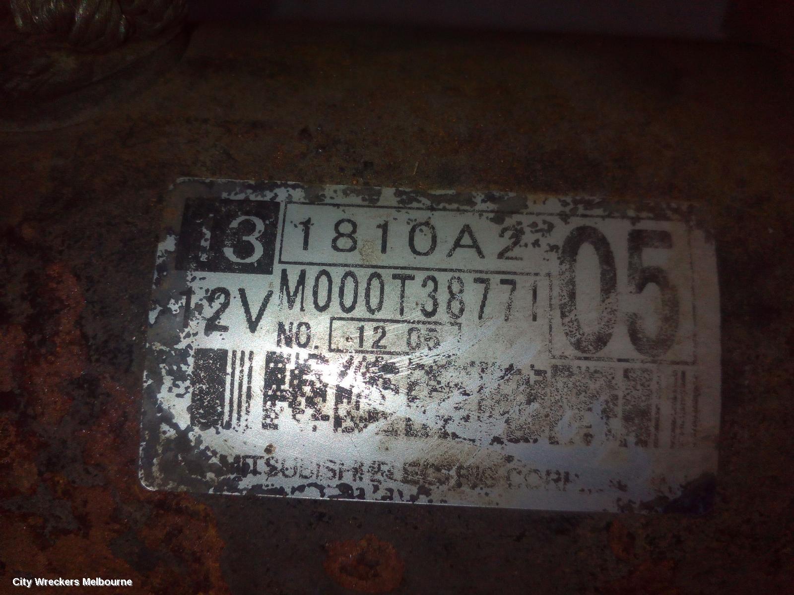MITSUBISHI ASX STARTER, PETROL, 2.0, 1.3KW MITSUBISHI M000T38771, XA-XD, 12/2010 ONWARDS