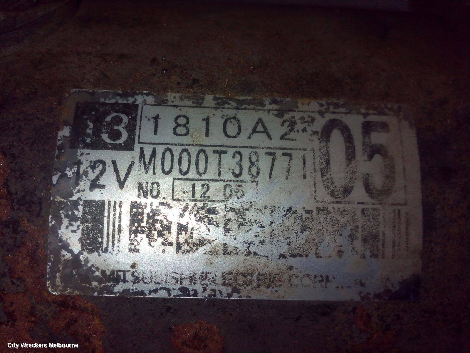 MITSUBISHI ASX STARTER, PETROL, 2.0, 1.3KW MITSUBISHI M000T38771, XA-XD, 12/2010 ONWARDS