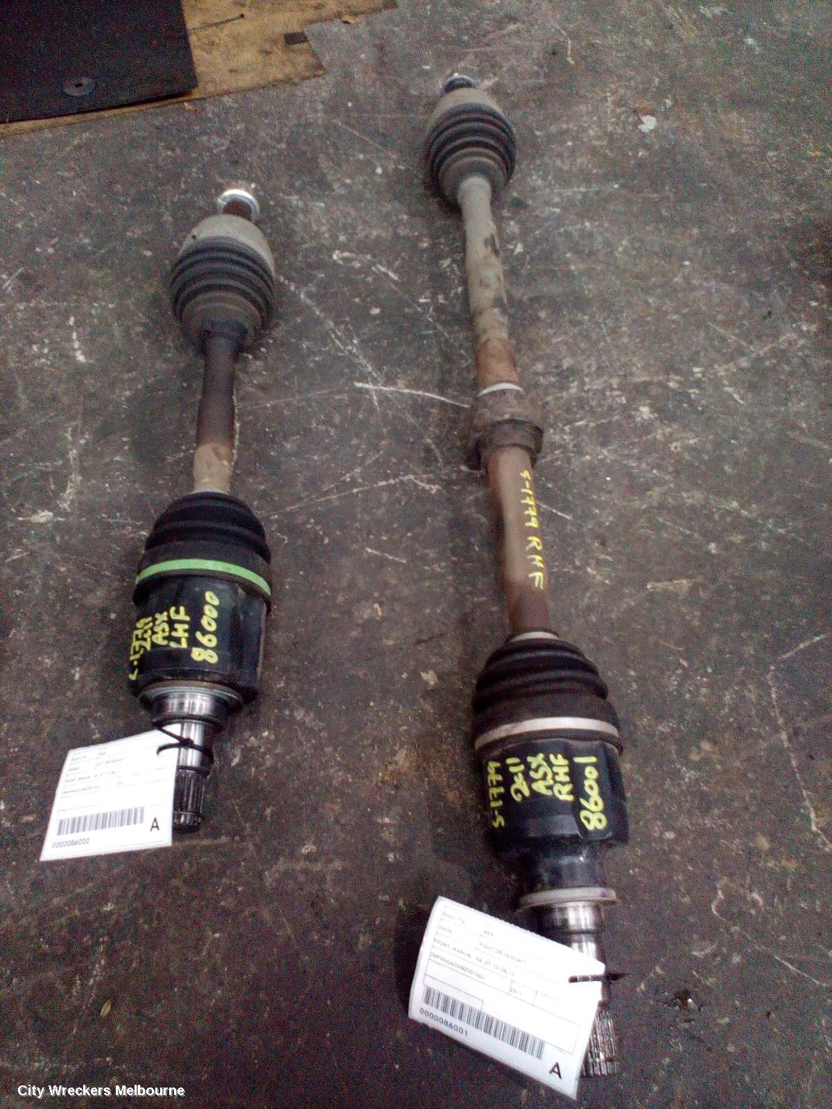 MITSUBISHI ASX LEFT DRIVESHAFT, FRONT, MANUAL, XA, 07/2010 - 08/2012