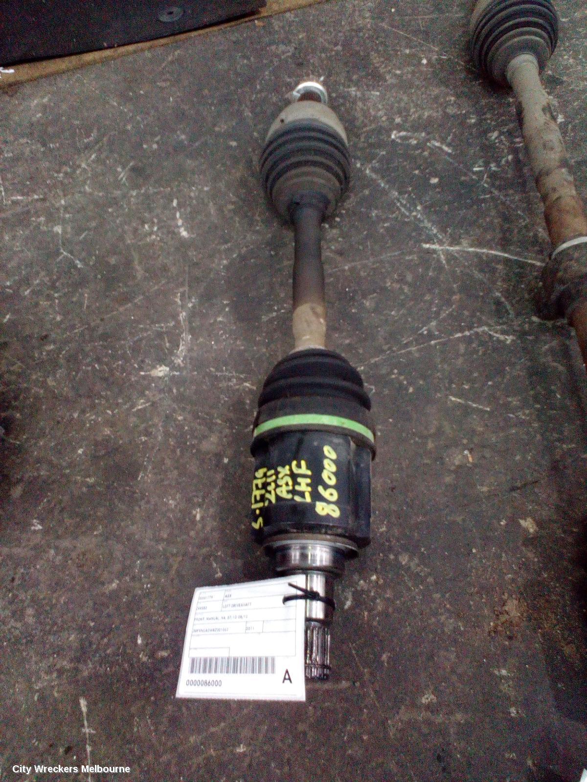 MITSUBISHI ASX LEFT DRIVESHAFT, FRONT, MANUAL, XA, 07/2010 - 08/2012
