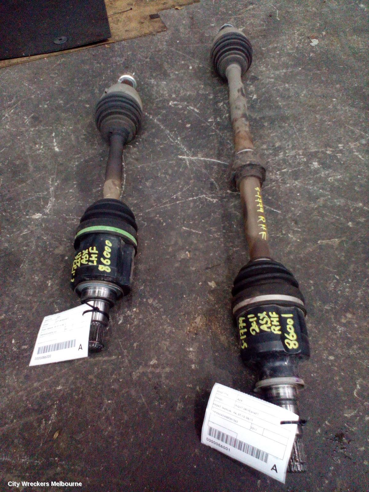 MITSUBISHI ASX RIGHT DRIVESHAFT, FRONT, MANUAL, XA, 07/2010 - 08/2012