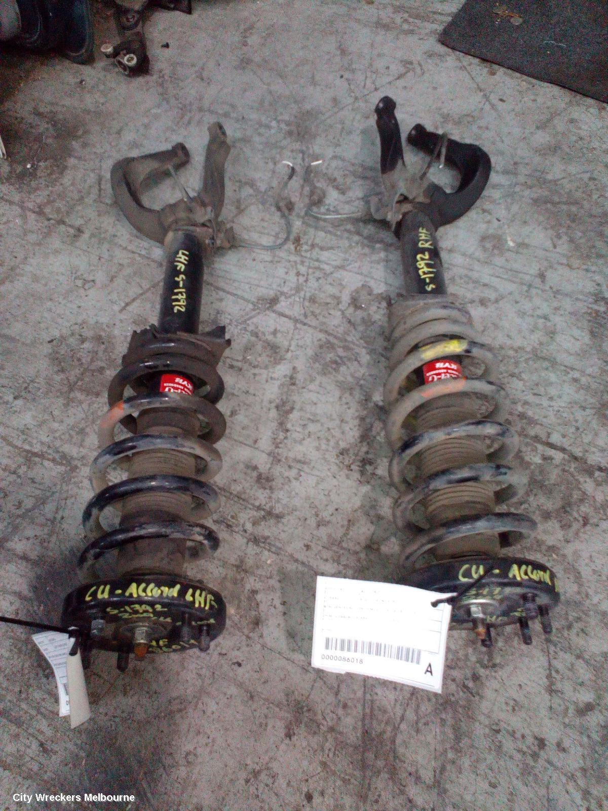 HONDA ACCORD RIGHT FRONT STRUT, 8TH GEN, EURO (VIN JHMCU), 2.4, 06/2008 - 12/2015