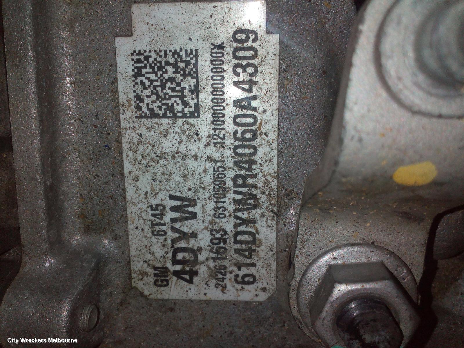 HOLDEN CRUZE TRANS/GEARBOX, AUTO, PETROL, 1.6, A16, 6 SPEED, JH, 03/2013 - 01/2017