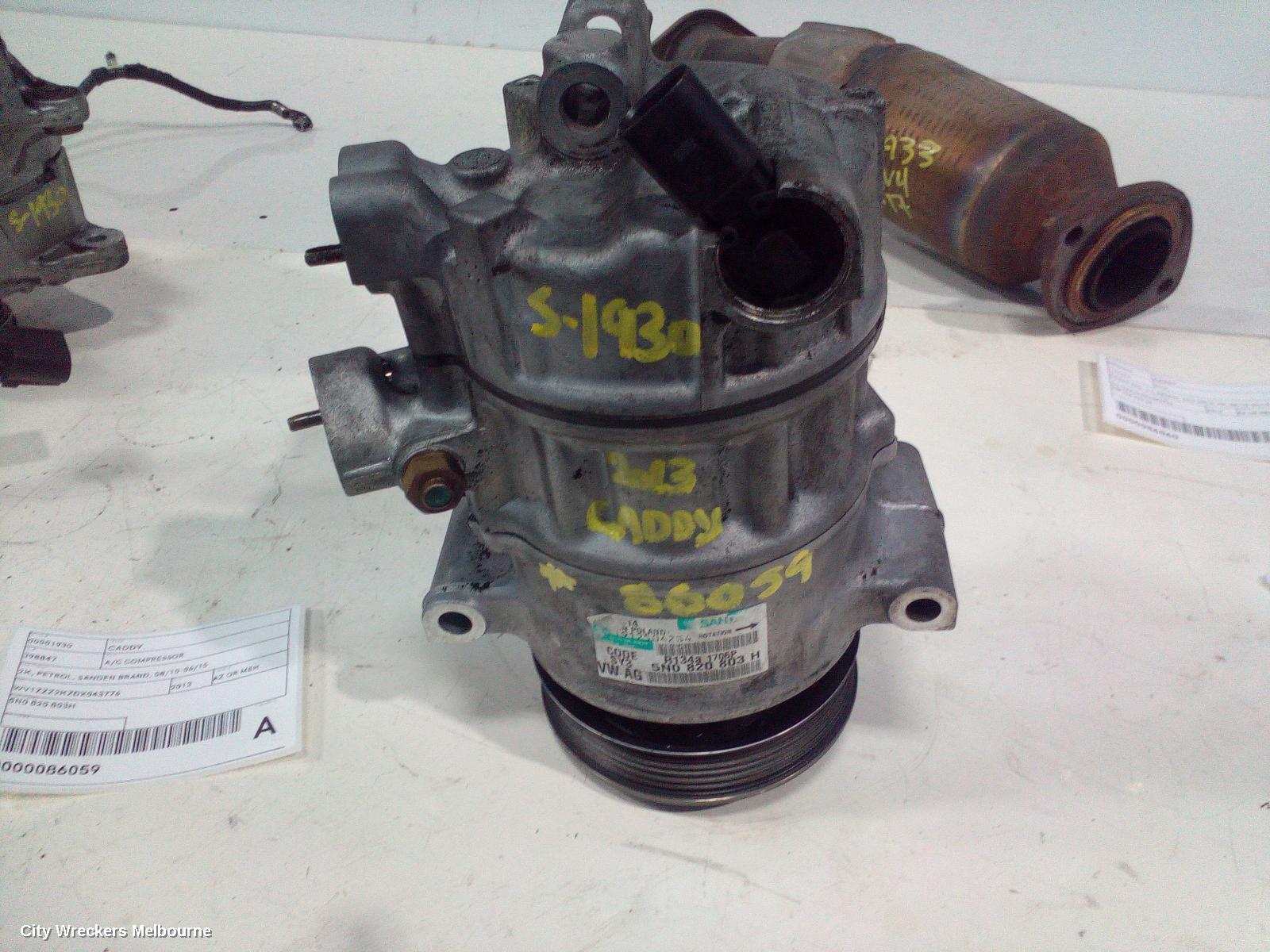 VOLKSWAGEN CADDY A/C COMPRESSOR, 2K, PETROL, SANDEN BRAND, 08/2010 - 06/2015
