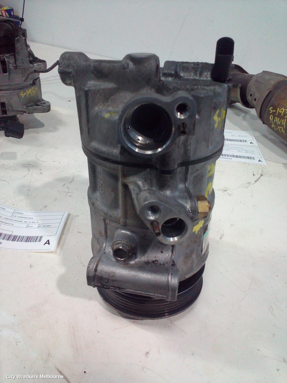 VOLKSWAGEN CADDY A/C COMPRESSOR, 2K, PETROL, SANDEN BRAND, 08/2010 - 06/2015