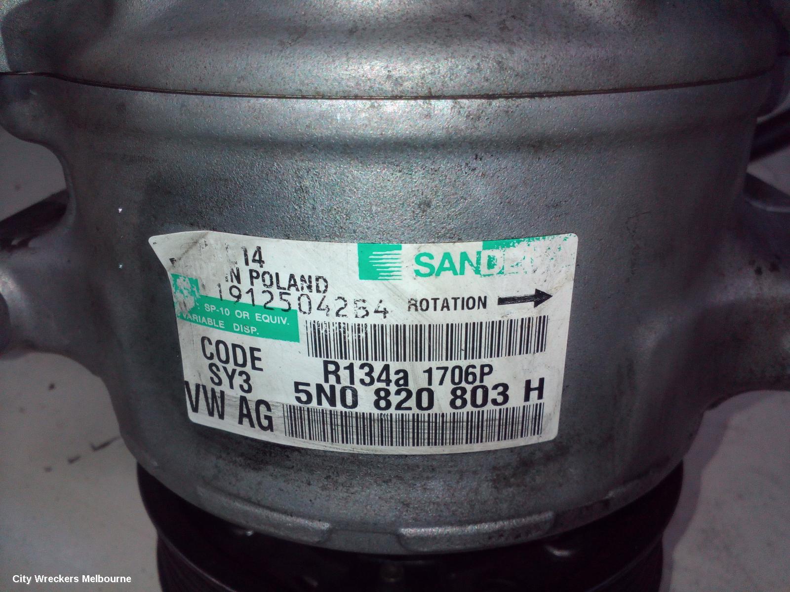 VOLKSWAGEN CADDY A/C COMPRESSOR, 2K, PETROL, SANDEN BRAND, 08/2010 - 06/2015