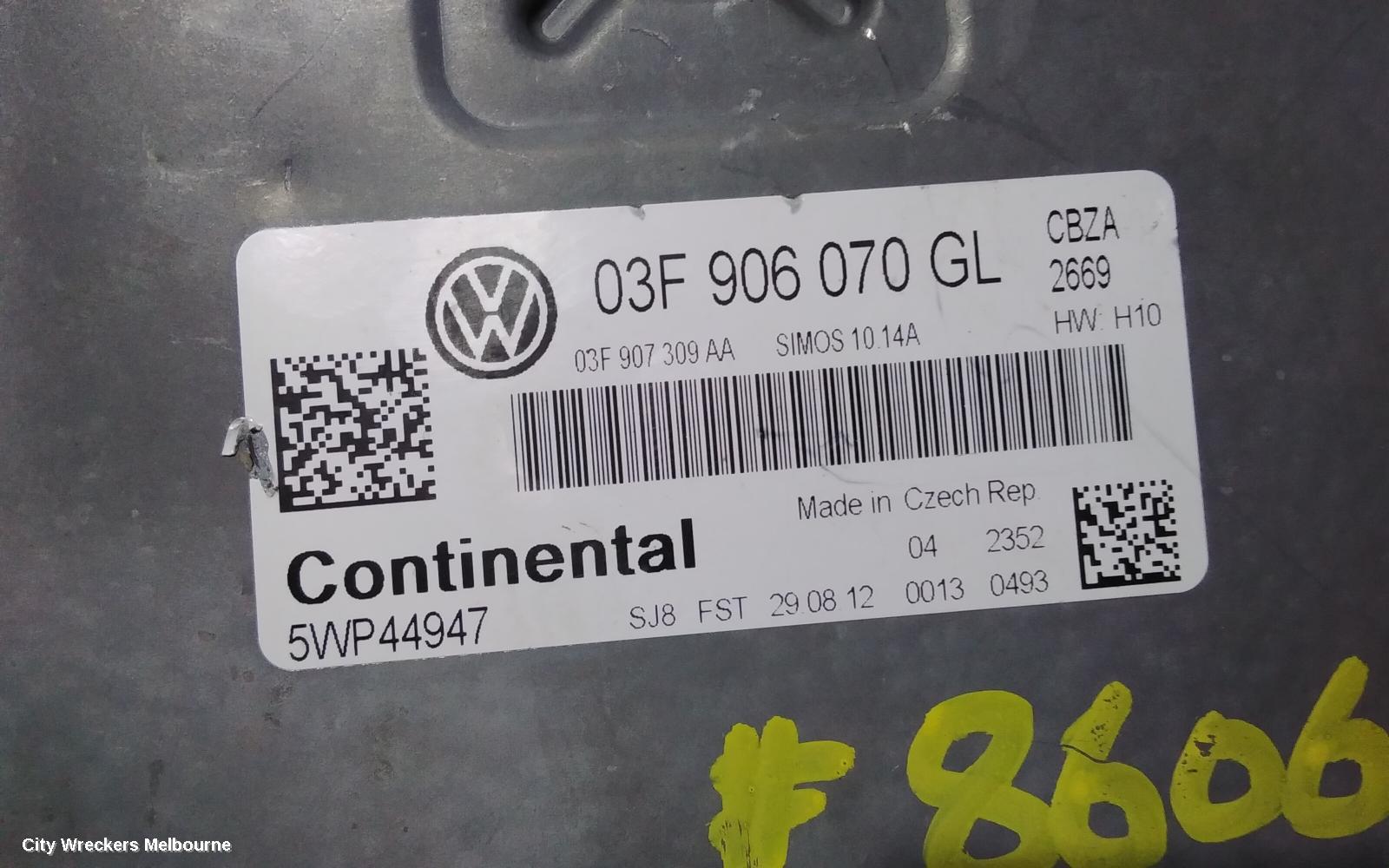 VOLKSWAGEN CADDY ECU, ENGINE ECU, 1.2, PETROL, ECU ONLY, 2K, 08/2010 - 06/2015
