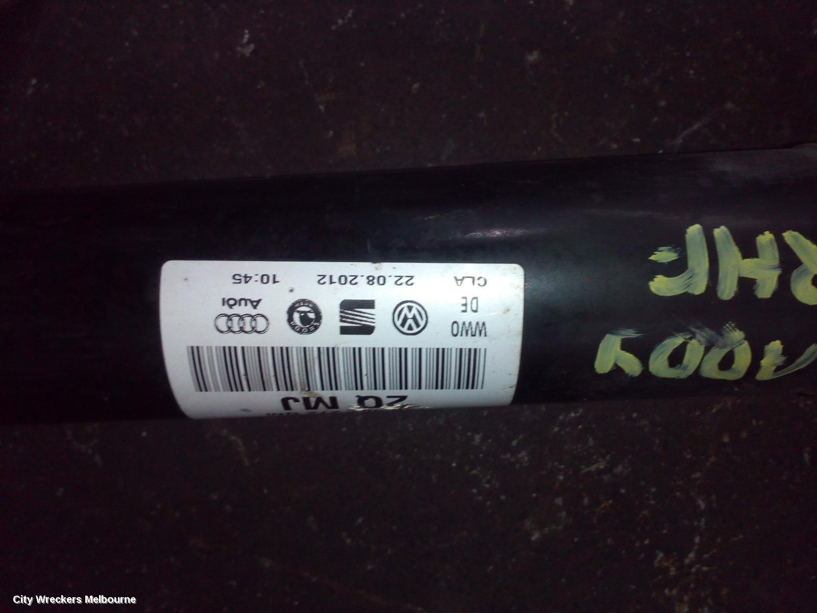 VOLKSWAGEN CADDY RIGHT DRIVESHAFT, PETROL, 1.2, 2K, 08/2010 - 06/2015