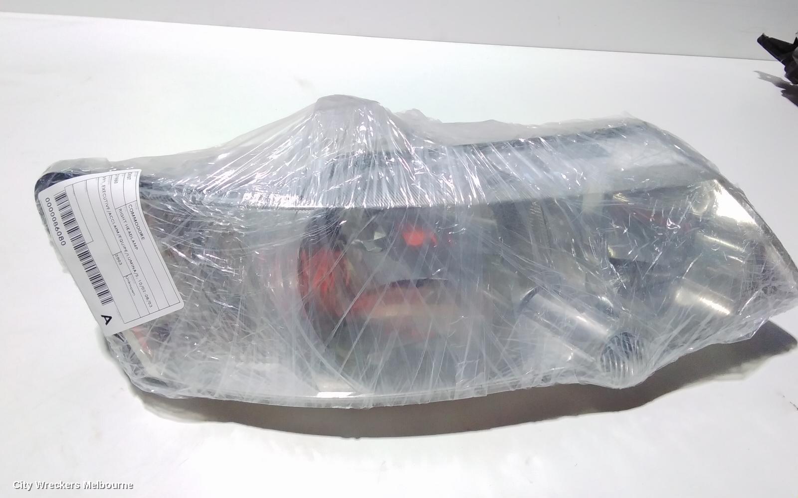HOLDEN COMMODORE RIGHT HEADLAMP, VY1, EXECUTIVE/ACCLAIM/EQUIPE/LUMINA/S, 10/2002 - 08/2003