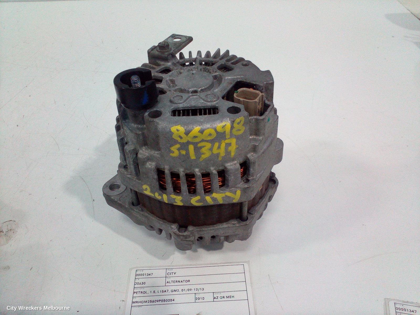 HONDA CITY ALTERNATOR, PETROL, 1.5, L15A7, GM2, 01/2009 - 12/2013