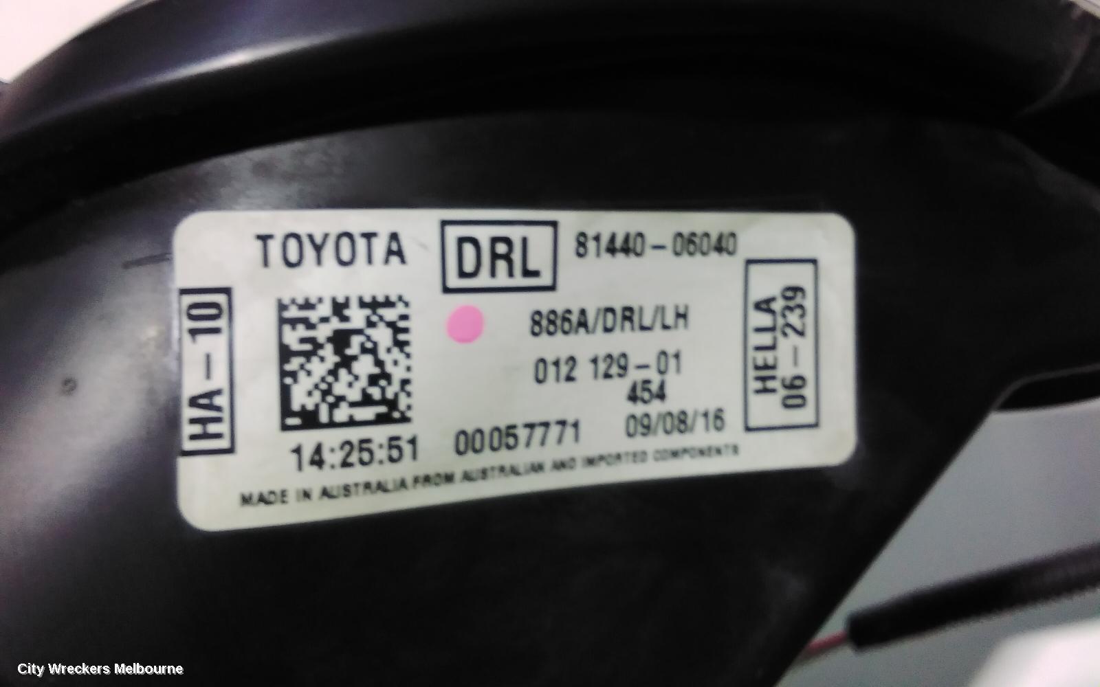 TOYOTA CAMRY LEFT INDICATOR/FOG/SIDE, BUMPER FLASHER, ASV50/AVV50, 05/2015 - 10/2017