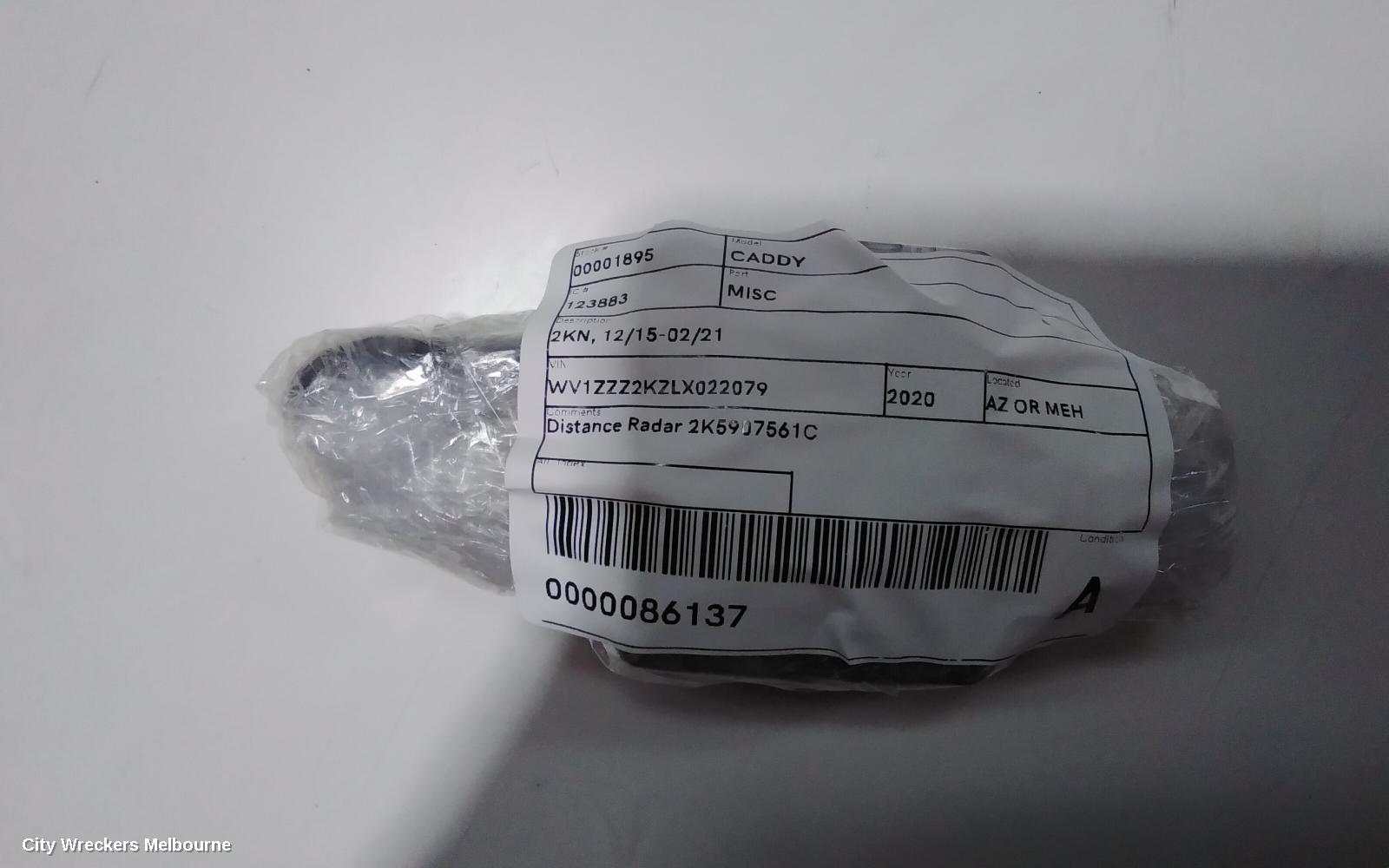 VOLKSWAGEN CADDY, 2KN, 12/2015 - 02/2021, DISTANCE RADAR 2K5907561C : 86137