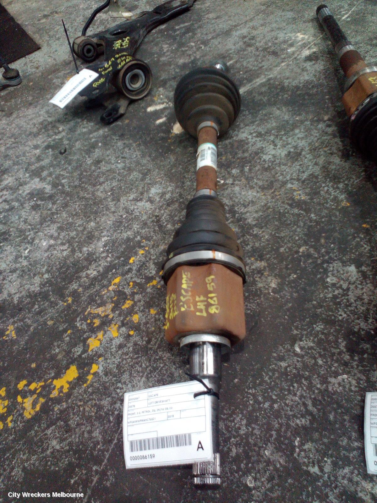 FORD ESCAPE LEFT DRIVESHAFT, FRONT, 2.0, PETROL, ZG, 09/2016 - 05/2020