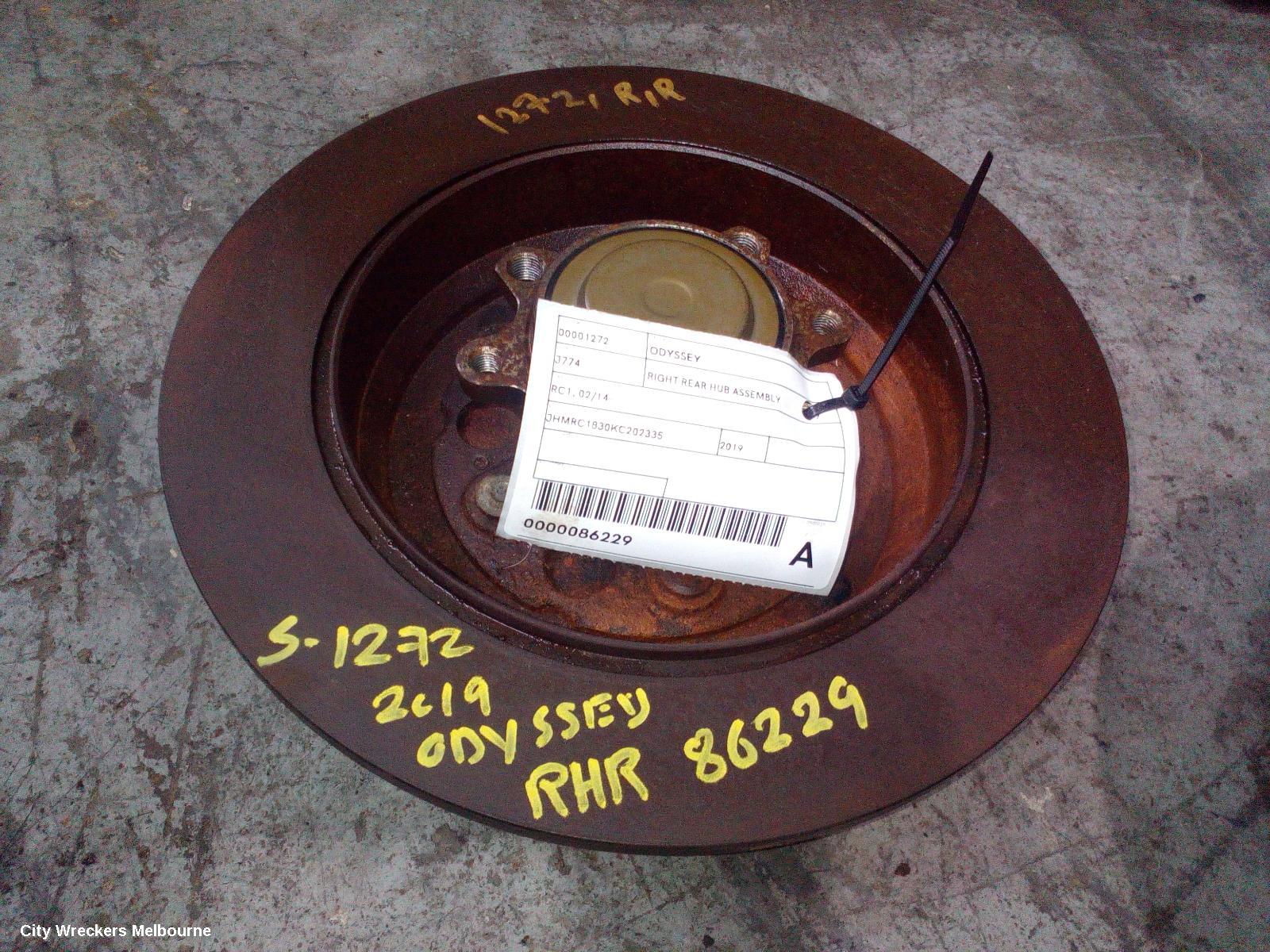 HONDA ODYSSEY RIGHT REAR HUB ASSEMBLY, RC1, 02/2014 - 03/2022